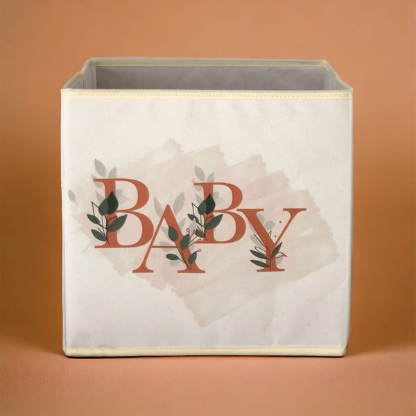 Cutie de depozitare bej din material textil 30x30x30 cm – Mioli Decor-image-1