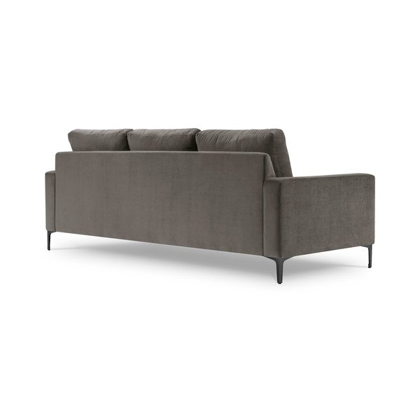 Canapea cu tapițerie din catifea Kooko Home Harmony, 220 cm, gri-image-3