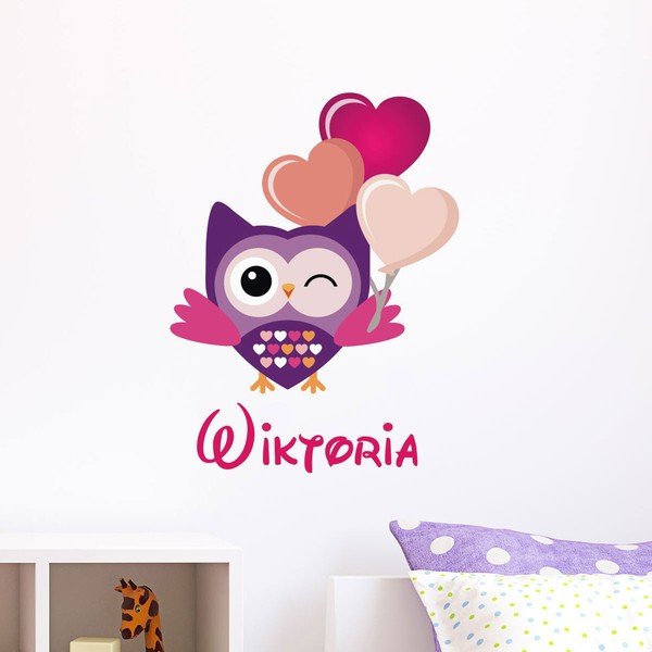 Autocolant de perete cu nume Ambiance Festive Owl-image-2