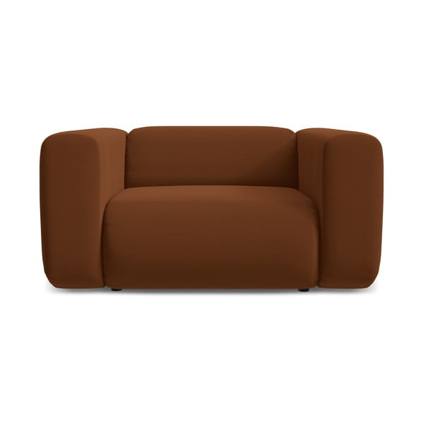 Fotoliu portocaliu/maro cu tapițerie din catifea Ekahi – Makamii-image-2