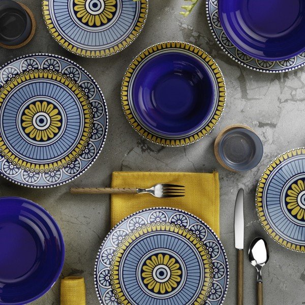 Set veselă 24 piese din porțelan Kütahya Porselen Mandala-image-1