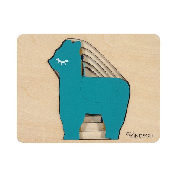 Puzzle din lemn pentru copii Kindsgut Lama
