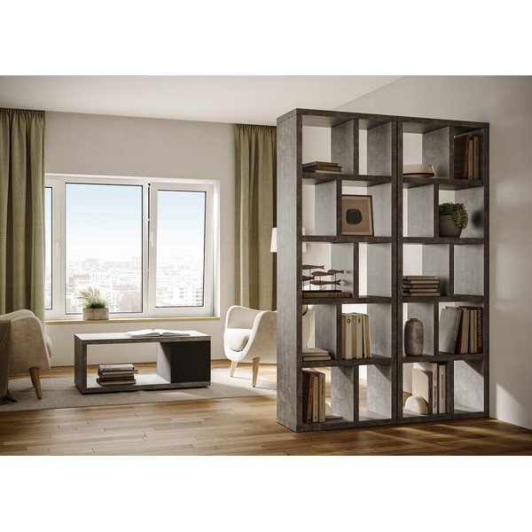 Bibliotecă gri cu aspect de beton 70x198 cm Berlin – TemaHome-image-1