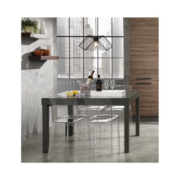 Set 2 scaune din plastic transparent adecvate pentru exterior Tomasucci Mia-image-3