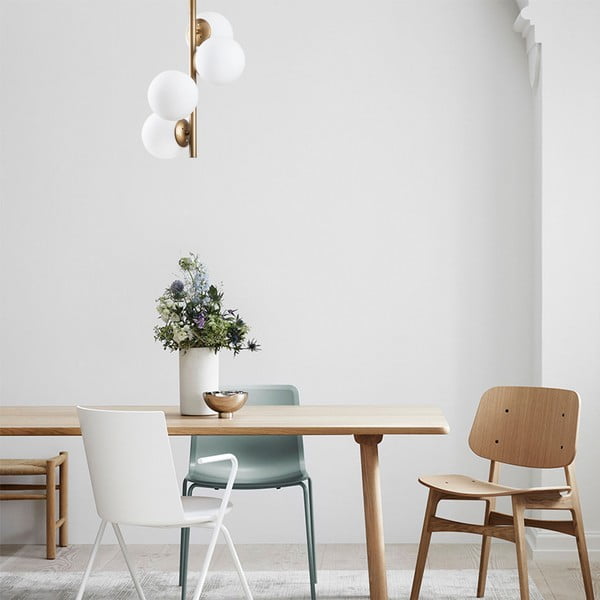 Plafonieră albă/alămie cu abajur din sticlă ø 15 cm Faze – Opviq lights-image-1