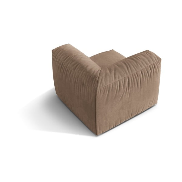 Modul pentru canapea modulară maro deschis cu tapițerie din catifea (cu colț variabil) Martina – Micadoni -image-2