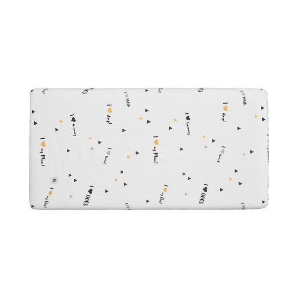 Cearceaf din bumbac pentru copii BELLAMY I love, 80 x 160 cm-image-1