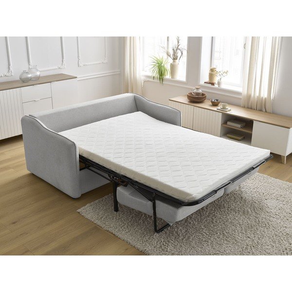 Canapea gri deschis pentru dormitul zilnic/extensibilă 178 cm Lenny – Bobochic Paris-image-1