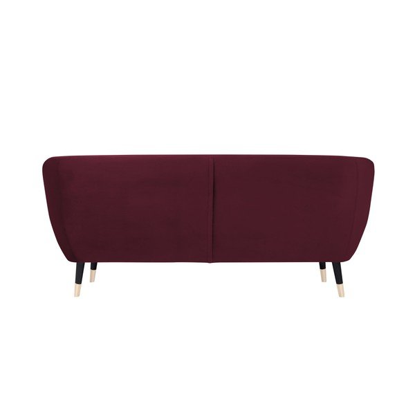 Canapea Mazzini Sofas AMELIE cu picioare negre, vișiniu, 188 cm-image-4