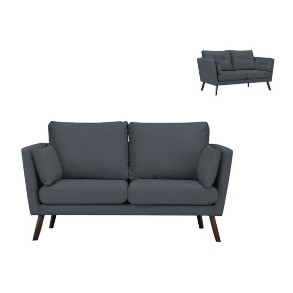 Canapea cu 2 locuri Mazzini Sofas Cotton, gri închis-image-1