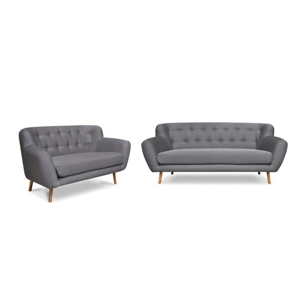 Set 2 canapele cu 2 și 3 locuri Cosmopolitan design London, gri