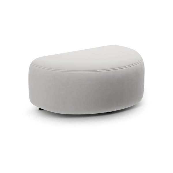 Taburet gri deschis cu tapițerie din catifea Kate – Micadoni 