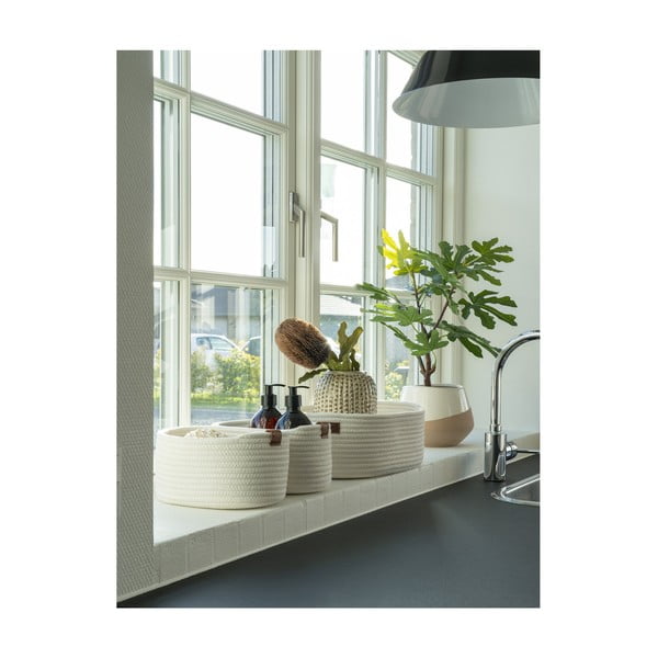Coșuri de depozitare pentru baie 3 buc. din material textil 35x25x13 cm Jarana – House Nordic-image-1
