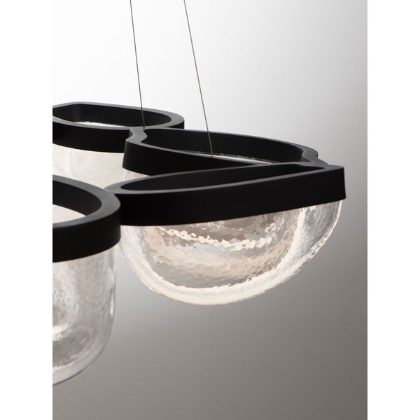 Lustră negru-mat LED cu intensitate reglabilă din oțel cu abajur din sticlă ø 83 cm Clair – Nova Luce-image-4