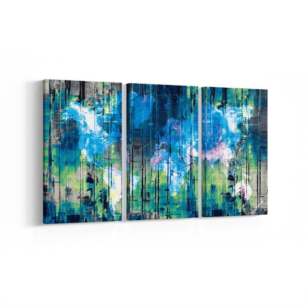 Set 3 tablouri Aqua World, 30 x 60 cm