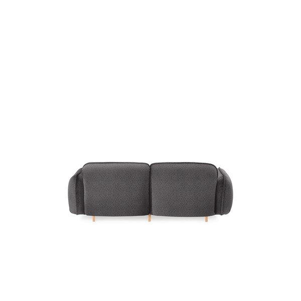 Canapea gri închis cu tapițerie din stofă bouclé 188 cm Bean – EMKO-image-3