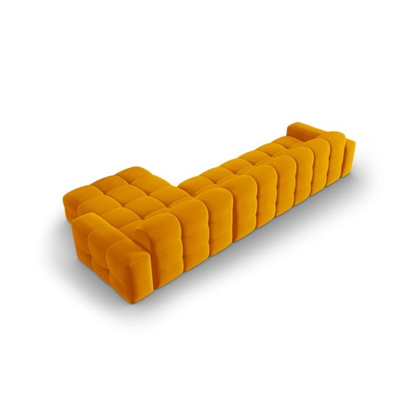 Colțar galben ocru cu tapițerie din catifea (pe partea dreaptă) Kendal – Micadoni Home-image-4