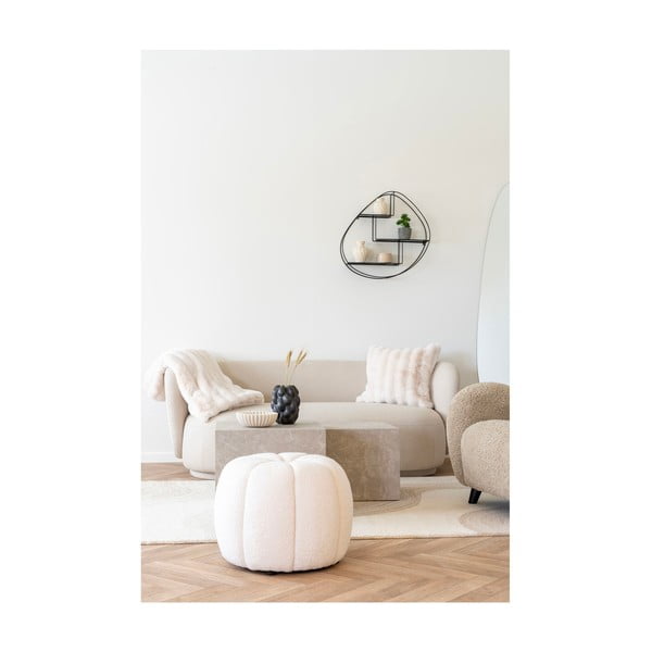 Taburet alb cu tapițerie din țesătură bouclé Paisley – House Nordic-image-3