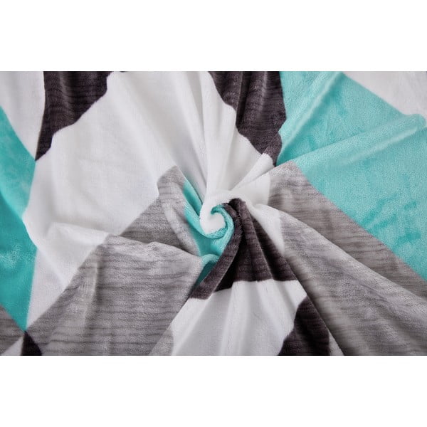 Lenjerie de pat gri/turcoaz din micropluș/cocolino pentru pat de o persoană 140x200 cm Abstract  – My House-image-1