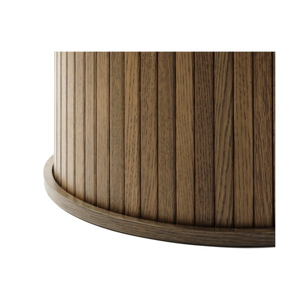 Masă de dining rotundă cu aspect de lemn de stejar ø 120 cm Nola – Unique Furniture-image-4