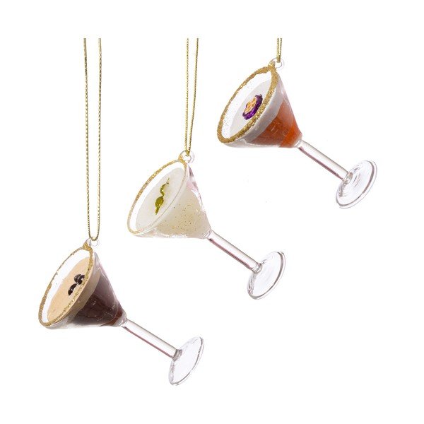 Ornamente de Crăciun 3 buc. din sticlă 15,5 cm Martini Cocktail – Sass & Belle
