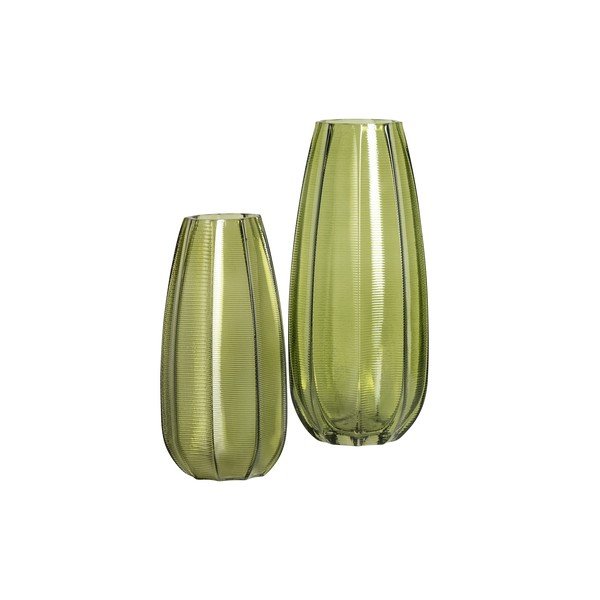 Vază din sticlă WOOOD Kali, înălțime 28 cm, verde-image-1