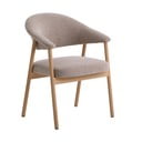 Set de scaune de sufragerie bej cu cotiere 2 buc. din lemn de stejar Elk – Unique Furniture