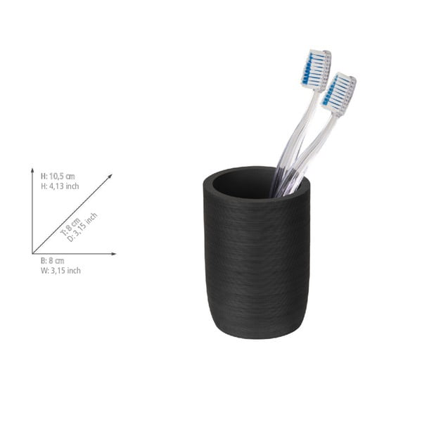 Suport pentru periuța de dinți negru din polirășină Altavalle – Wenko-image-4