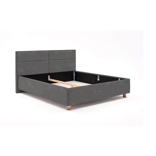 Pat dublu cu spațiu pentru depozitare ProSpánek Grace, 160 x 200 cm, gri deschis-image-2