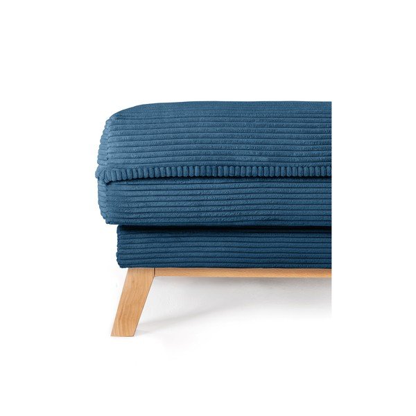 Taburet albastru cu tapițerie din catifea reiată Tori – Bonami Selection-image-3