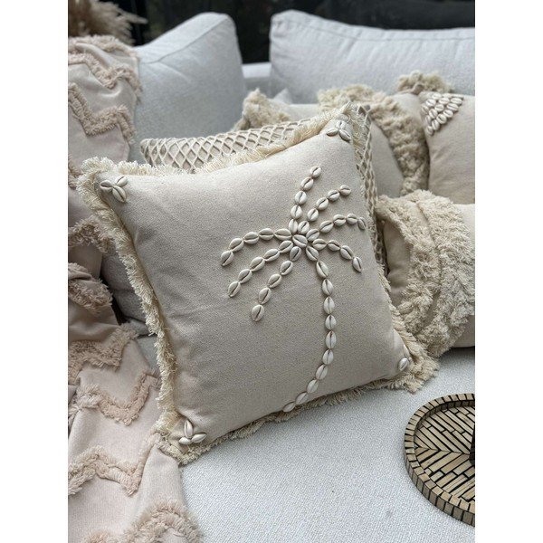 Față de pernă din bumbac 43x43 cm Seashells – Mioli Decor-image-1