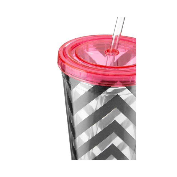 Pahar cu pai și capac Premier Housewares Chevron, 450 ml-image-2