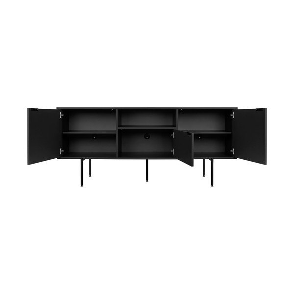 Comodă TV neagră 180x79x50 cm Bau – noo.ma-image-3