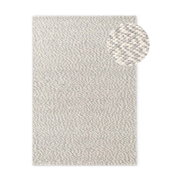 Covor gri deschis/crem țesut manual din lână 140x200 cm Lyon Beans – Elle Decoration