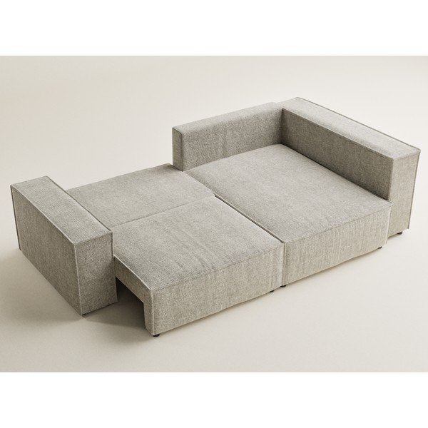 Colțar bej extensibil/cu spațiu de depozitare cu tapițerie din chenille (cu colț pe partea dreaptă/în formă de ”L”) Tonga – Maison de Rêve-image-3