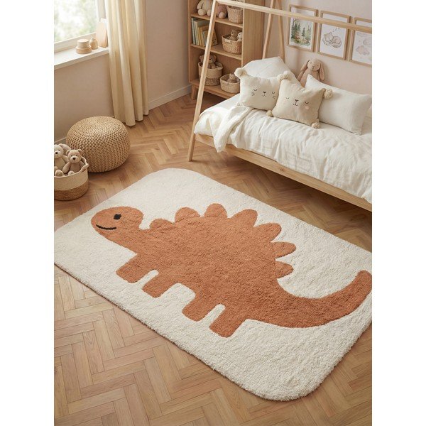 Covor pentru copii portocaliu/crem lavabil/țesut manual din bumbac 140x200 cm Snuggle Doro – Hanse Home-image-1