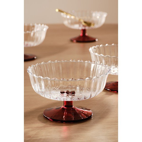 Boluri mici roșii 4 buc. pentru înghețată din sticlă 230 ml Flora – Jotex-image-1