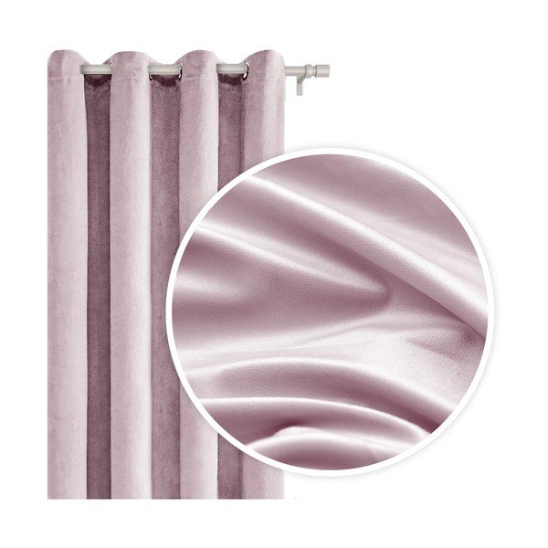 Draperie Slowdeco Velvet, 140 x 250 cm, roz pudră-image-1