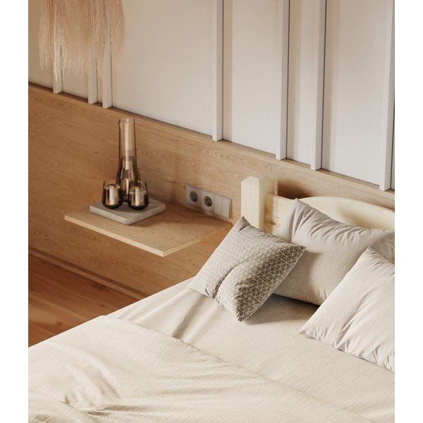 Pat matrimonial în culoare naturală din lemn de pin 140x200 cm Liva – Olivia Living-image-3