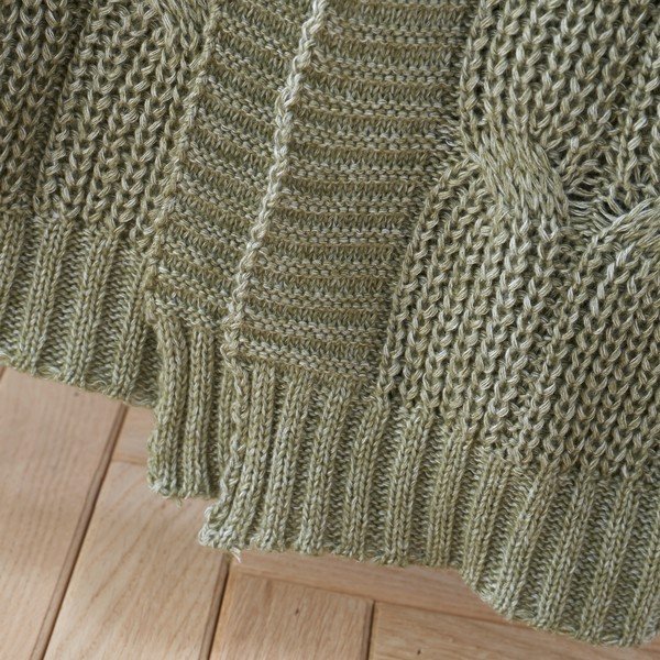 Pătură verde tricotată 130x170 cm Chunky Marl Knit – Catherine Lansfield-image-2
