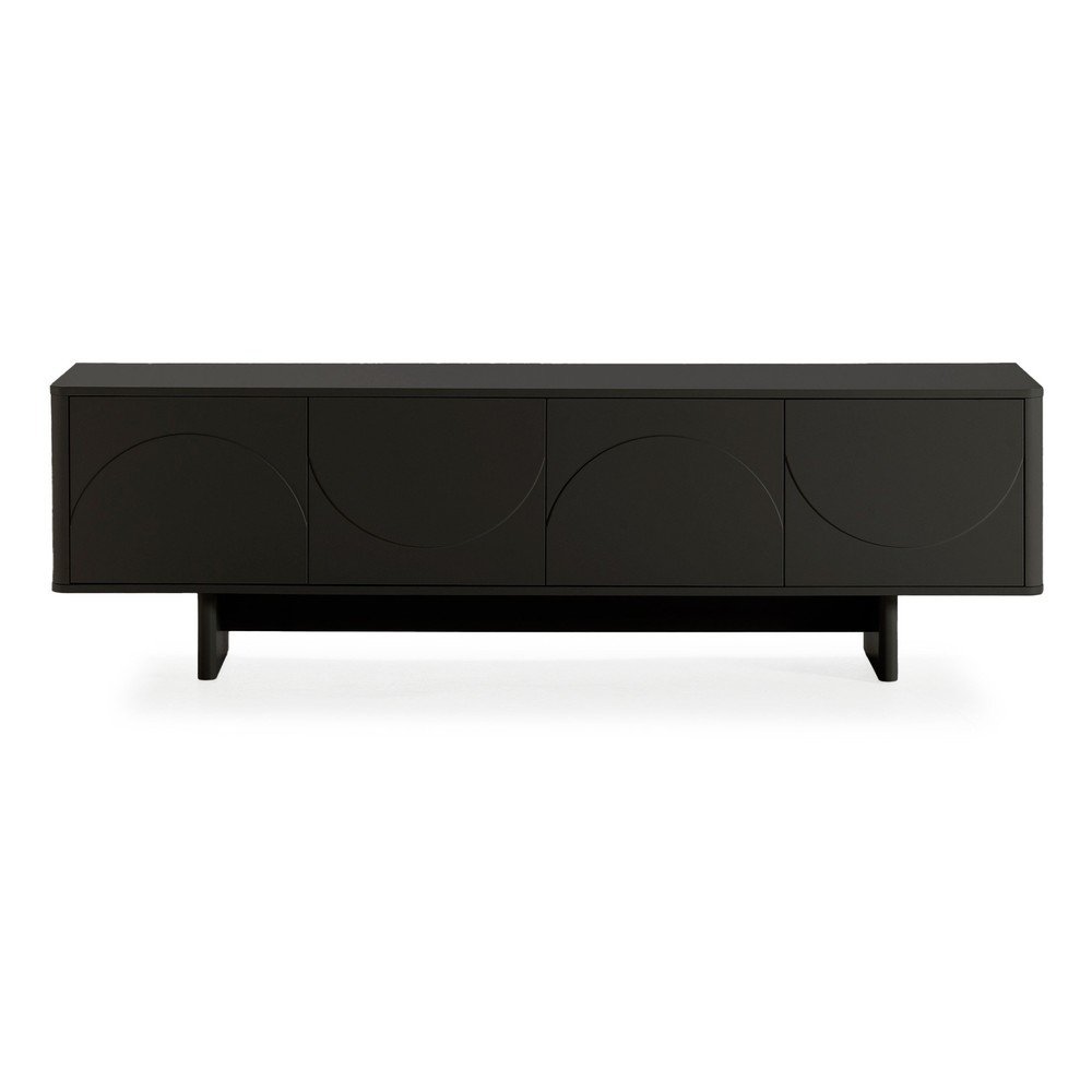 Comodă TV neagră 180x55x40 cm Solei – MOME