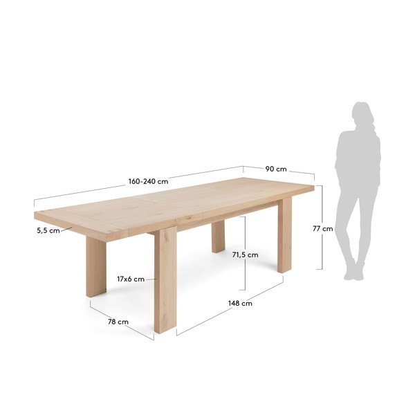 Masă extensibilă La Forma Dobry, lungime 160-240 cm-image-1