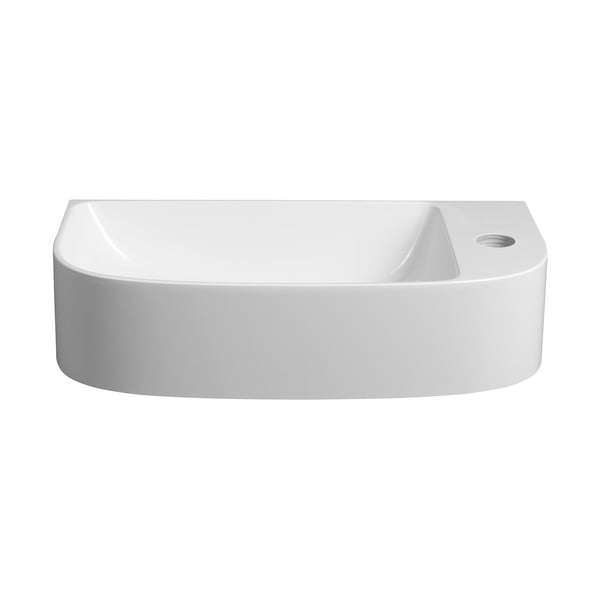 Chiuvetă mică pentru WC albă din compozit mineral 44x22 cm Alga – Sapho-image-2