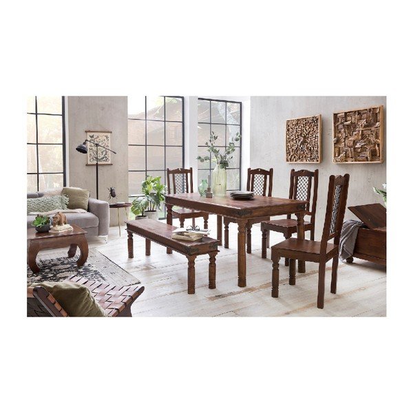 Masă auxiliară din lemn de salcâm WOOX LIVING Nora, ⌀ 46 cm-image-2
