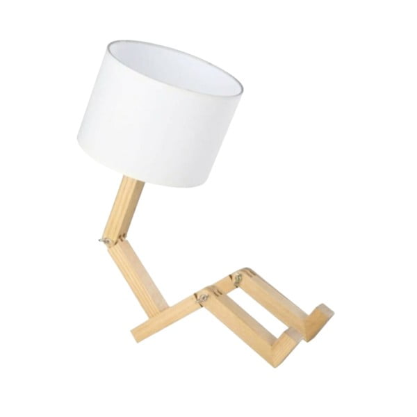 Veioză crem/în culoare naturală din lemn masiv (înălțime 46 cm) WoodenMan – Squid Lighting