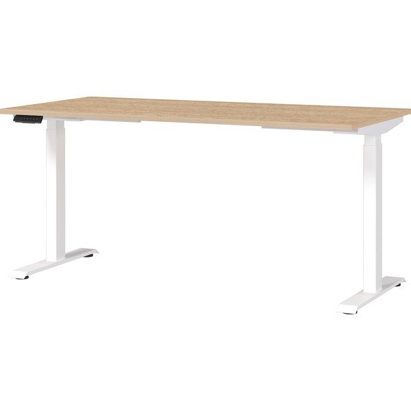 Birou reglabil cu blat cu aspect de lemn de stejar cu înălțime ajustabilă electric 80x160 cm Jet – Germania