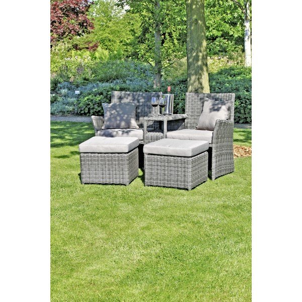 Set mobilier de grădină gri din ratan artificial pentru 2 persoane Calgary – Garden Pleasure-image-3