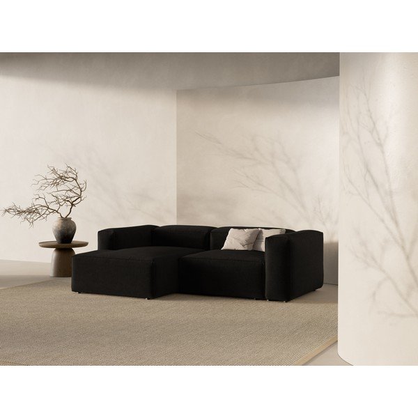 Colțar negru (cu colț pe partea stângă/cu șezlong) Bergamo – Cosmopolitan Design-image-1