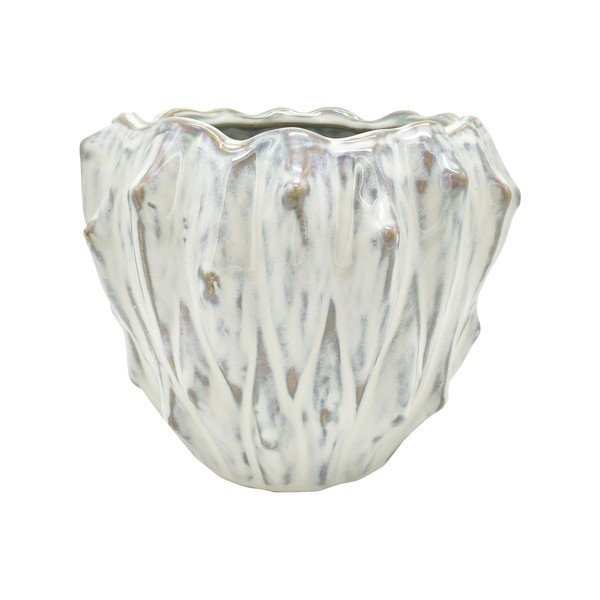 Ghiveci din ceramică PT LIVING Flora, ø 16,5 cm, alb fildeș