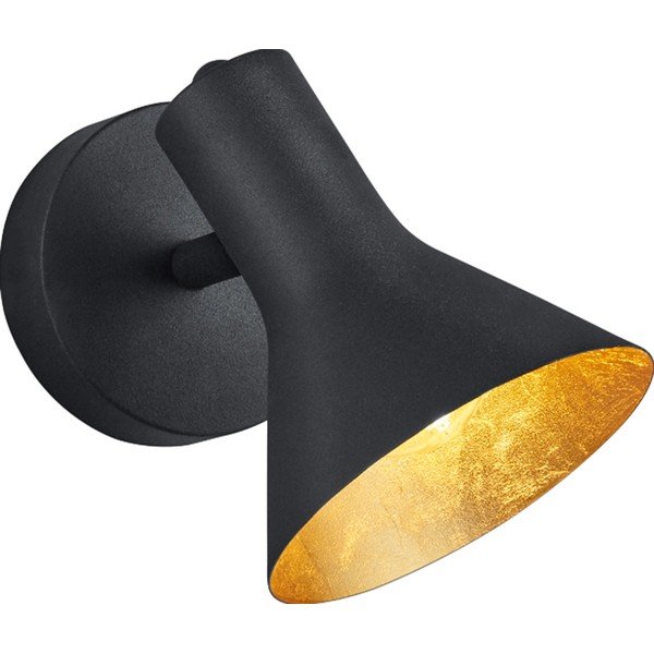 Aplică de perete neagră din metal ø 11 cm Nina – Reality